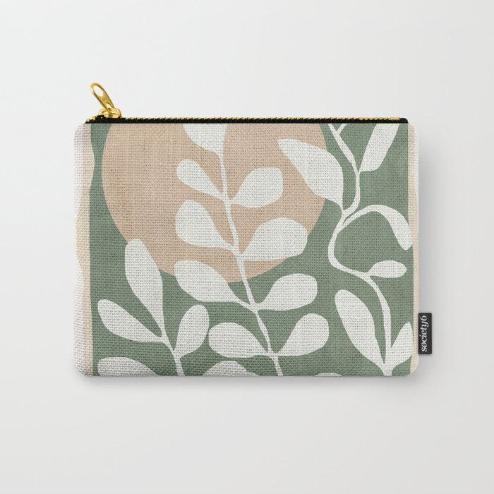 Minimal Abstract Leaves 02 Carry All Pouch Gallery Image 1