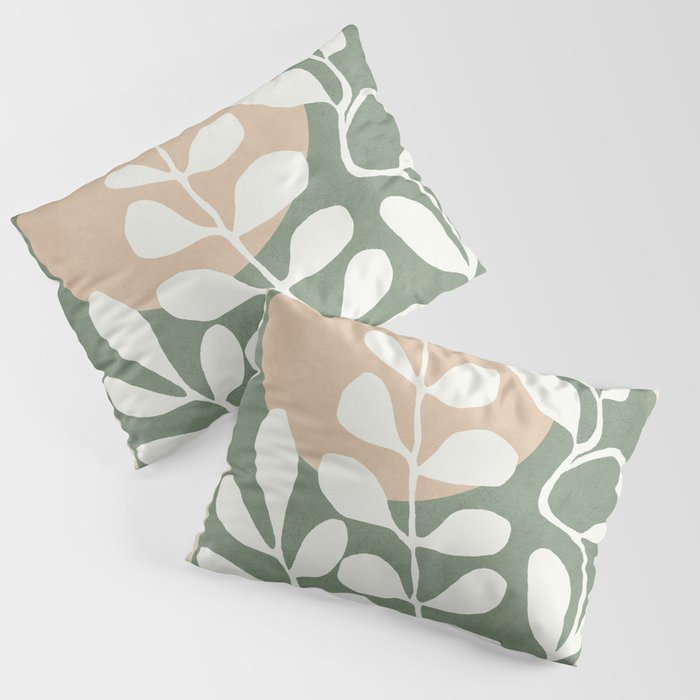 Minimal Abstract Leaves 02 Pillow Sham Gallery Image 3