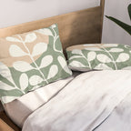 Minimal Abstract Leaves 02 Pillow Sham Gallery Image 2