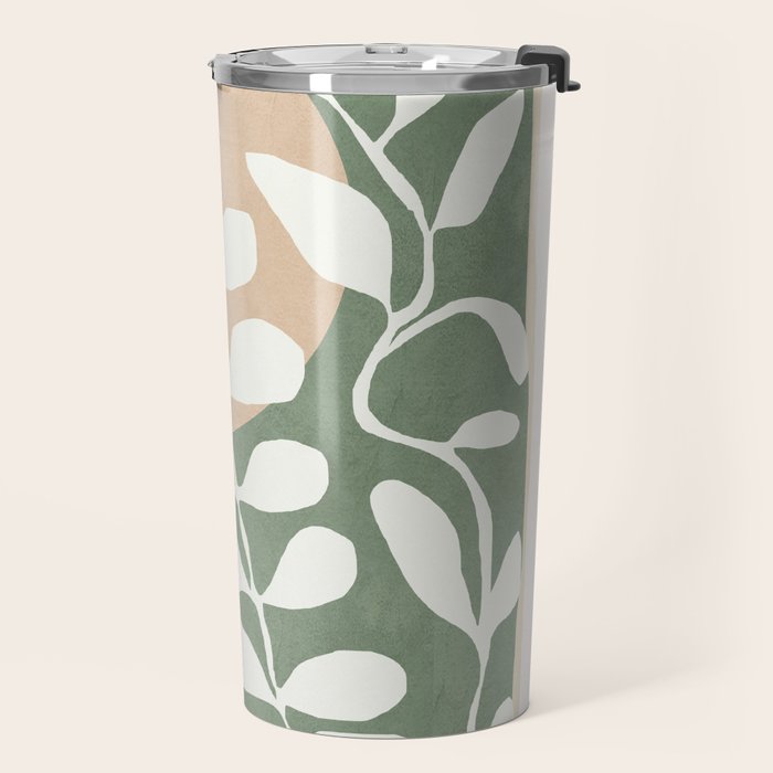 Minimal Abstract Leaves 02 Travel Mug Gallery Image 2