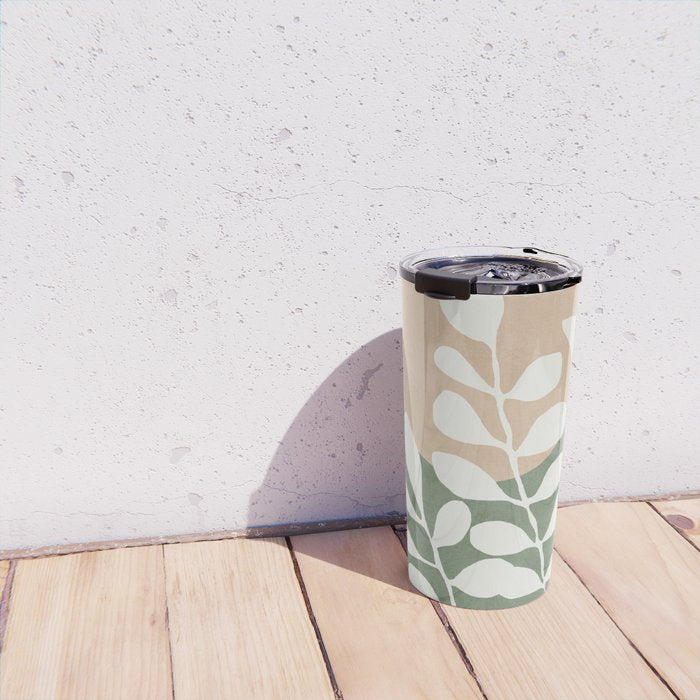 Minimal Abstract Leaves 02 Travel Mug Gallery Image 4
