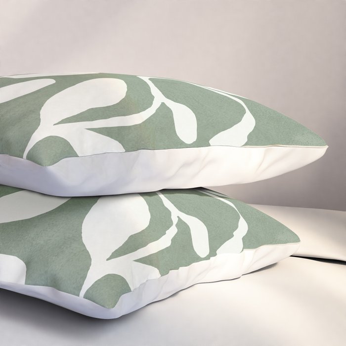 Minimal Abstract Leaves 02 Pillow Sham Gallery Image 3