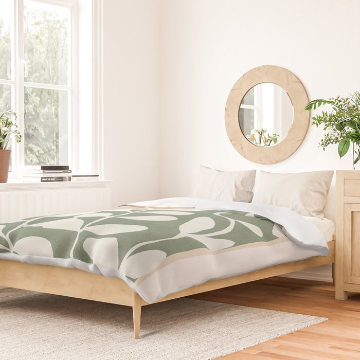 Minimal Abstract Leaves 02 Duvet Cover Gallery Image 2