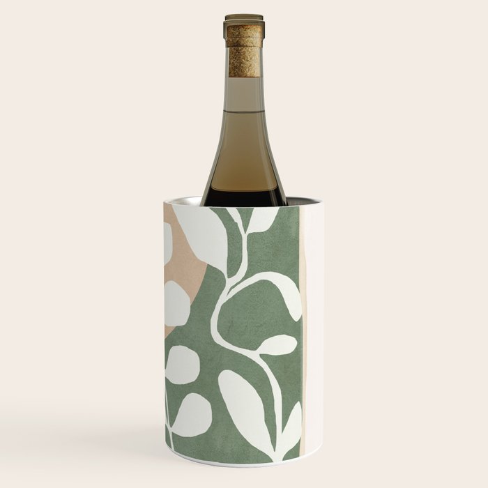 Minimal Abstract Leaves 02 Wine Chiller Gallery Image 3