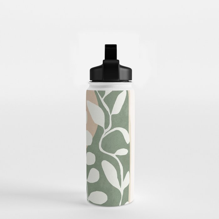 Minimal Abstract Leaves 02 Water Bottle Gallery Image 2