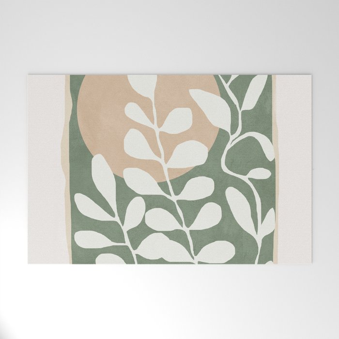 Minimal Abstract Leaves 02 Welcome Mat Gallery Image 1