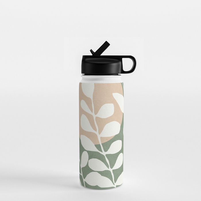Minimal Abstract Leaves 02 Water Bottle Gallery Image 1