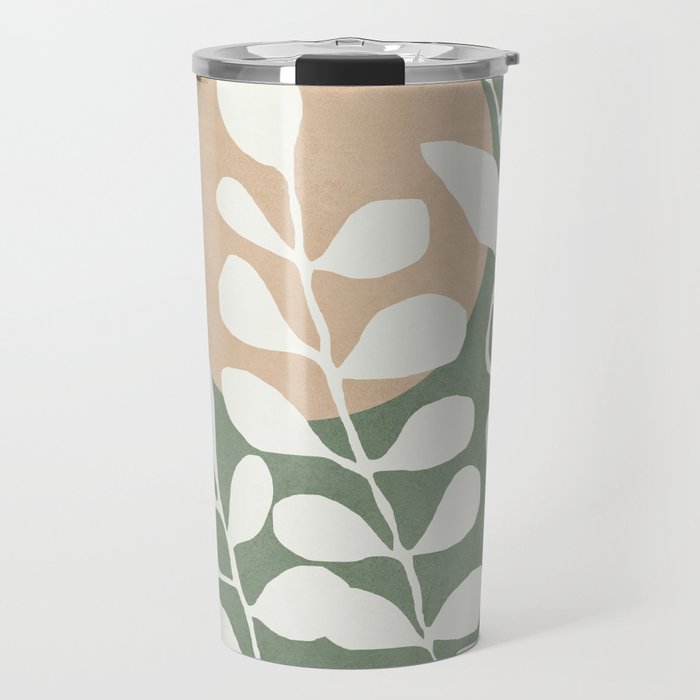 Minimal Abstract Leaves 02 Travel Mug Gallery Image 1