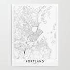 Portland Maine White Map Poster Gallery Image 4