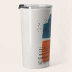 Burnt Orange Jewel Teal Blue Mid Century Modern Funky Colorful Shapes Patterns by Ejaaz Haniff Travel Mug Gallery Image 3