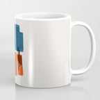 Burnt Orange Jewel Teal Blue Mid Century Modern Funky Colorful Shapes Patterns by Ejaaz Haniff Coffee Mug Gallery Image 1