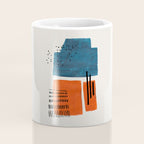 Burnt Orange Jewel Teal Blue Mid Century Modern Funky Colorful Shapes Patterns by Ejaaz Haniff Coffee Mug Gallery Image 4