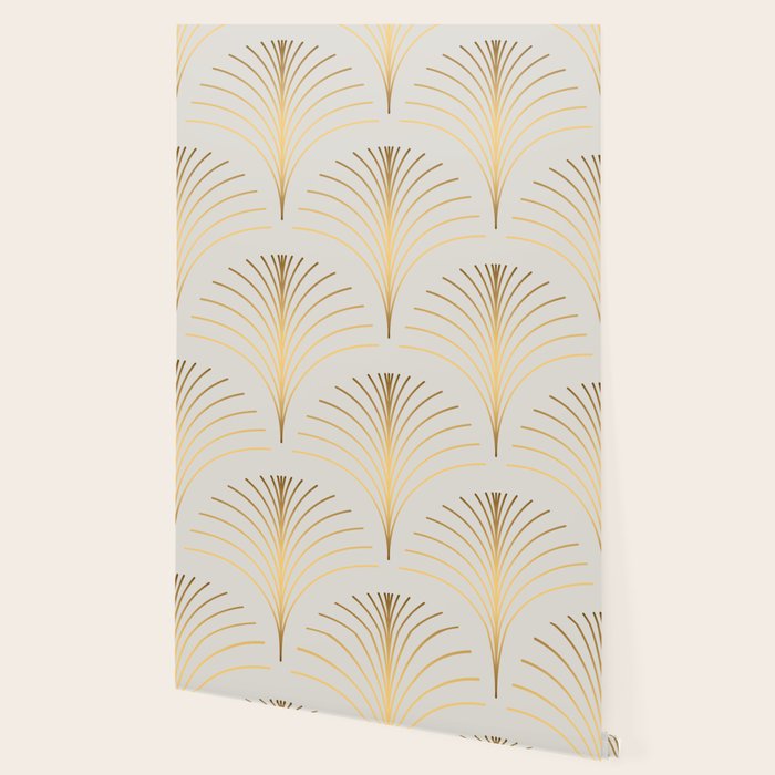 Golden Fan Leaf Art Deco Wallpaper Gallery Image 2