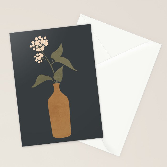 Minimal Abstract Art Vase Flower 10 Stationery Card Gallery Image 2