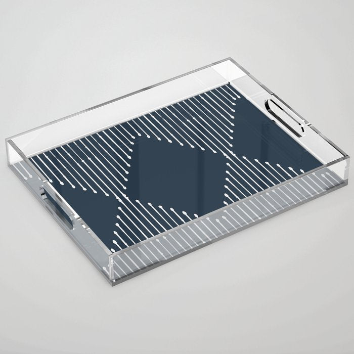 Geo (Annapolis Blue) Acrylic Tray Gallery Image 1