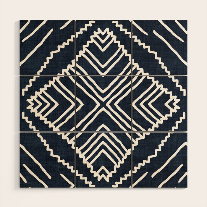 Beni in Navy Wood Wall Art Gallery Image 1