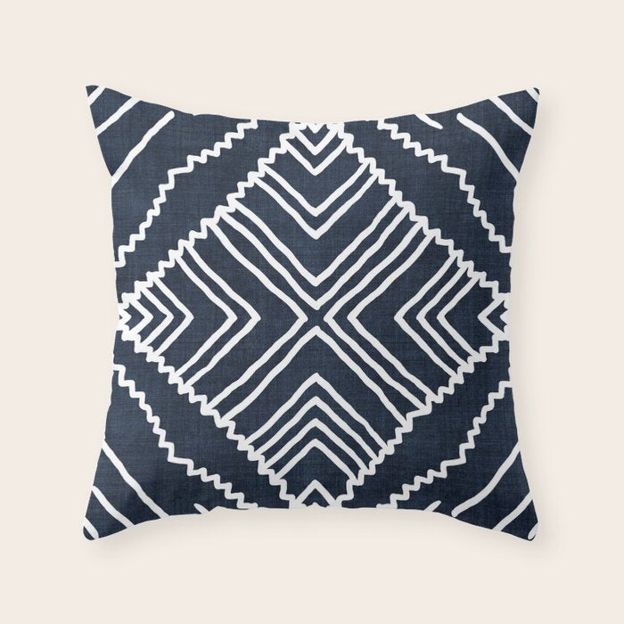 Beni in Navy Throw Pillow Gallery Image 1
