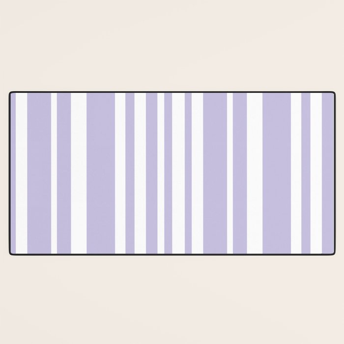 Classic Stripes XXVIII - Lilac Purple Desk Mat Gallery Image 3