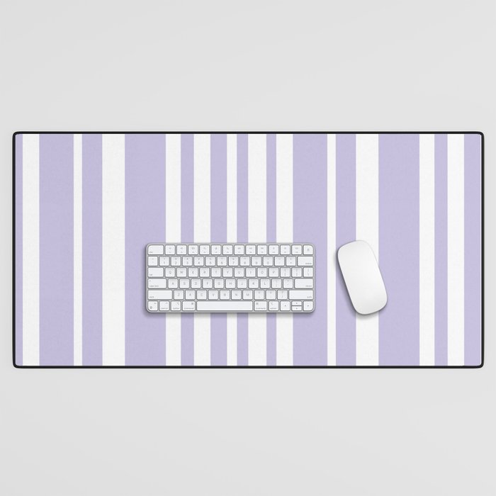 Classic Stripes XXVIII - Lilac Purple Desk Mat Gallery Image 1