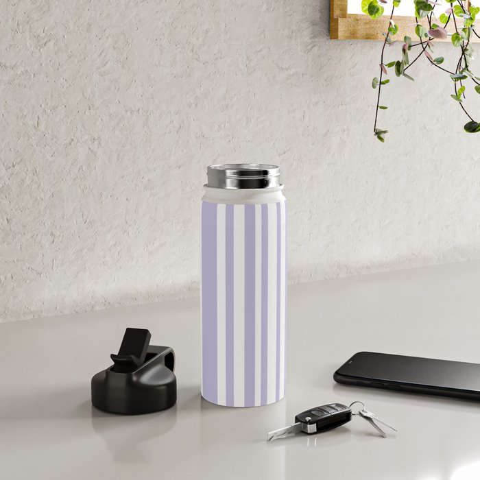 Classic Stripes XXVIII - Lilac Purple Water Bottle Gallery Image 4