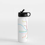 Chicago CTA Map, Chicago Train Map Art, Chicago L Train Map, Chicago Art, Chicago Wall Art, Map Art Water Bottle Gallery Image 1