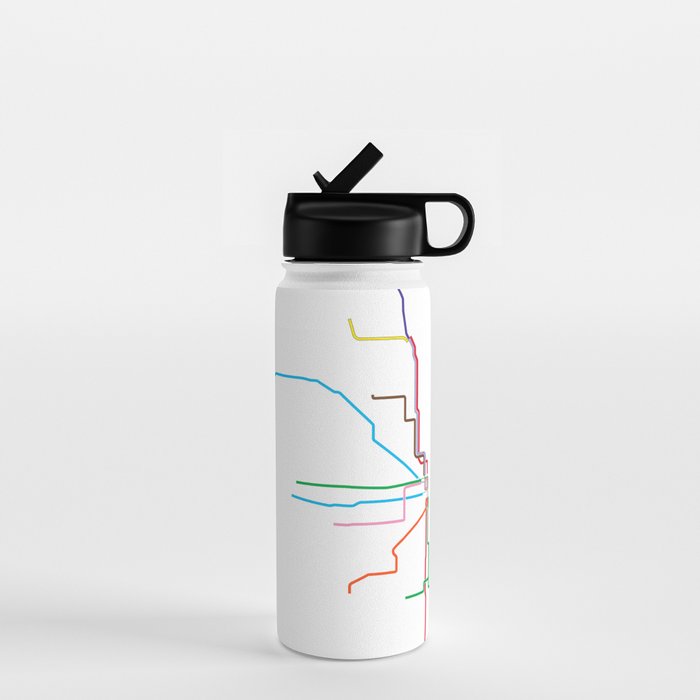 Chicago CTA Map, Chicago Train Map Art, Chicago L Train Map, Chicago Art, Chicago Wall Art, Map Art Water Bottle Gallery Image 1
