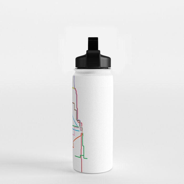 Chicago CTA Map, Chicago Train Map Art, Chicago L Train Map, Chicago Art, Chicago Wall Art, Map Art Water Bottle Gallery Image 2