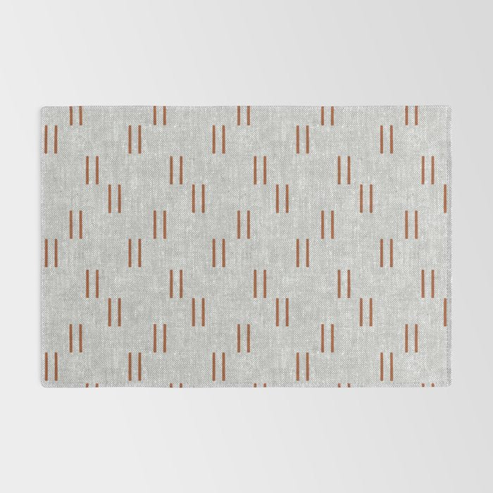double dash - rust on greige Rug Gallery Image 2