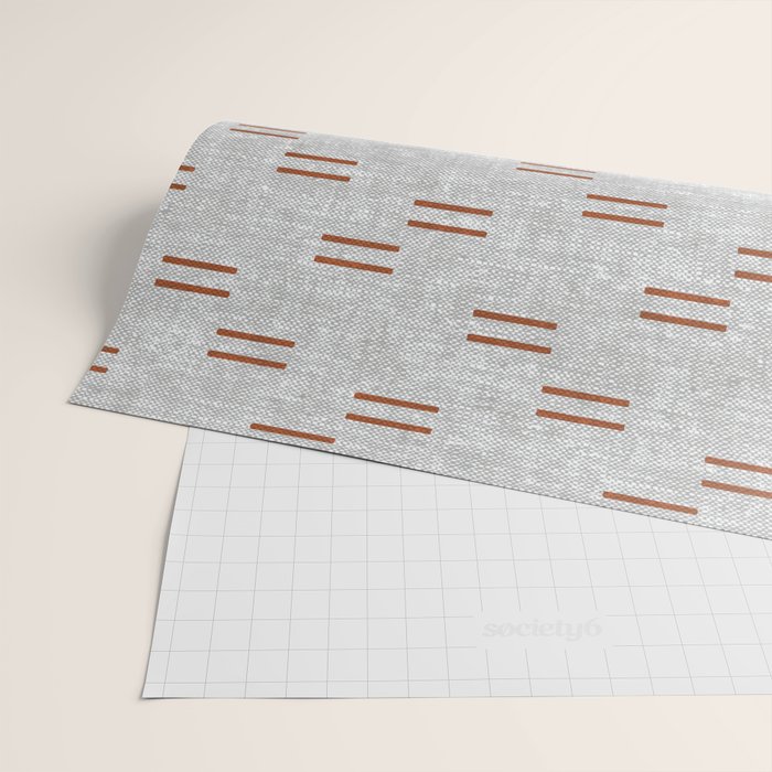 double dash - rust on greige Wrapping Paper Gallery Image 2