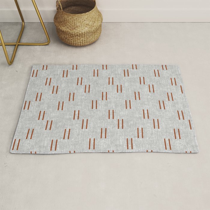 double dash - rust on greige Rug Gallery Image 1