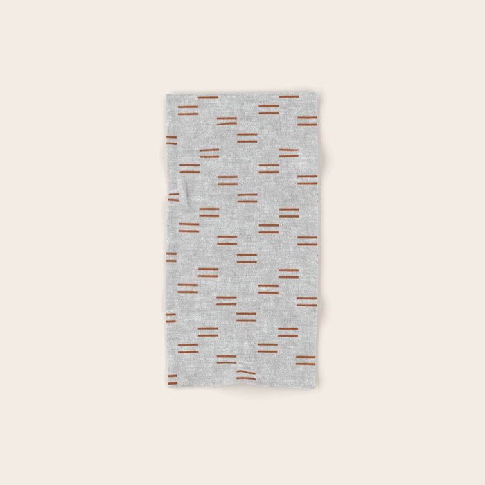 double dash - rust on greige Hand & Bath Towel Gallery Image 1