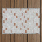 double dash - rust on greige Outdoor Rug Gallery Image 1