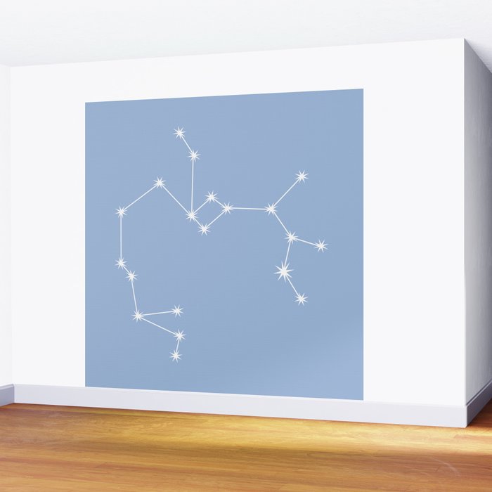 Sagittarius Zodiac Star Constellation Line Art Sky Blue Wall Mural Gallery Image 2