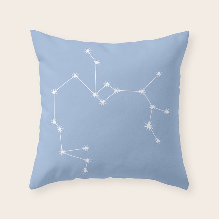 Sagittarius Zodiac Star Constellation Line Art Sky Blue Throw Pillow Gallery Image 1