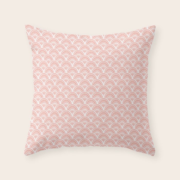 Coastal Deco . Coral Throw Pillow Gallery Image 6