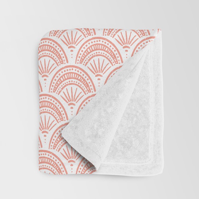 Coastal Deco . Coral Throw Blanket Gallery Image 3
