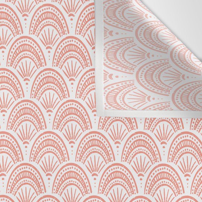 Coastal Deco . Coral Wall Tapestry Gallery Image 3