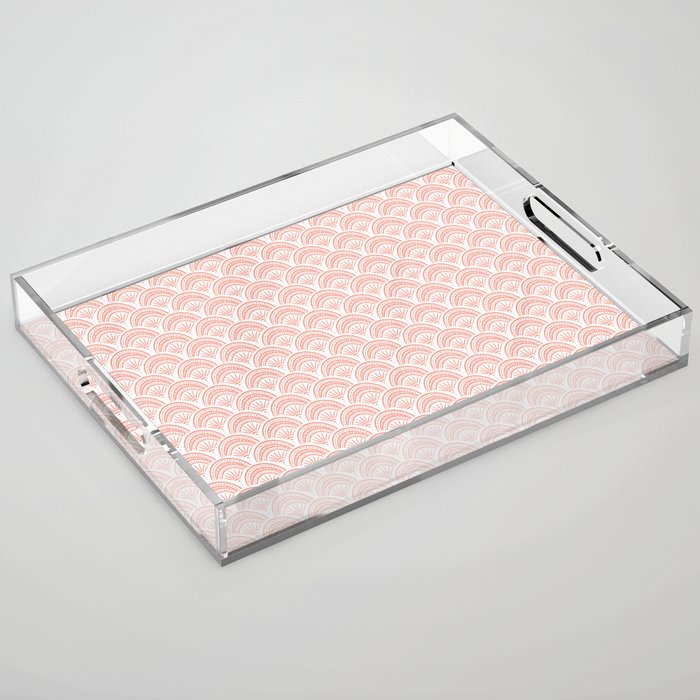 Coastal Deco . Coral Acrylic Tray Gallery Image 1