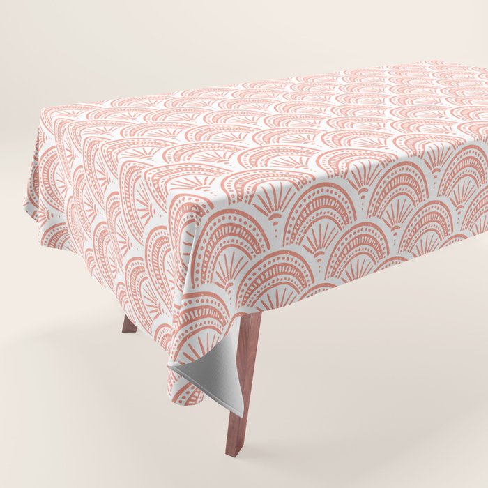 Coastal Deco . Coral Tablecloth Gallery Image 1