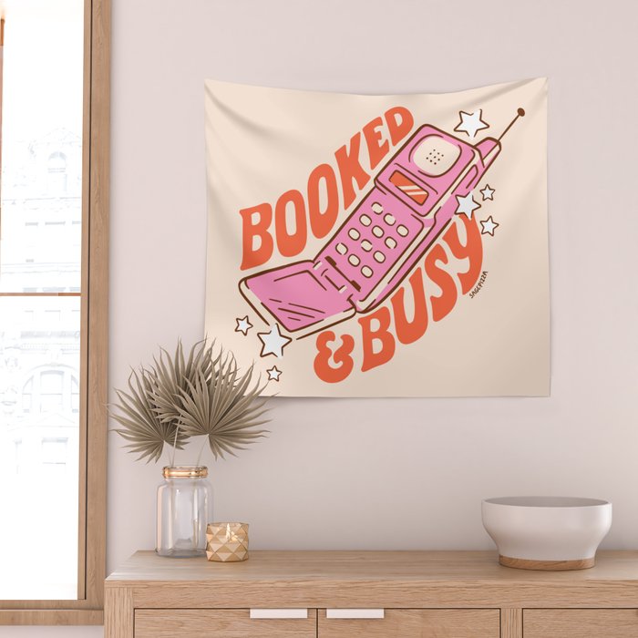 BOOKED AND BUSY (IN CREAM) Wall Tapestry Gallery Image 2