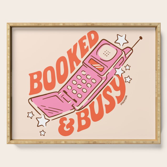 BOOKED AND BUSY (IN CREAM) Serving Tray Gallery Image 1