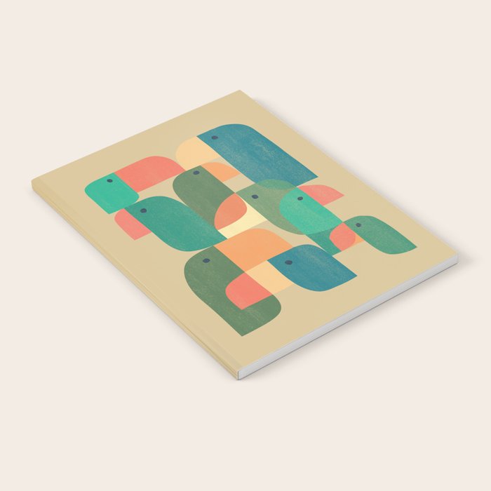 Mid-century tropical birds Notebook Gallery Image 1
