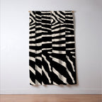 Zebra Wild Animal Print 237 Black and Linen White Window Curtain Gallery Image 3