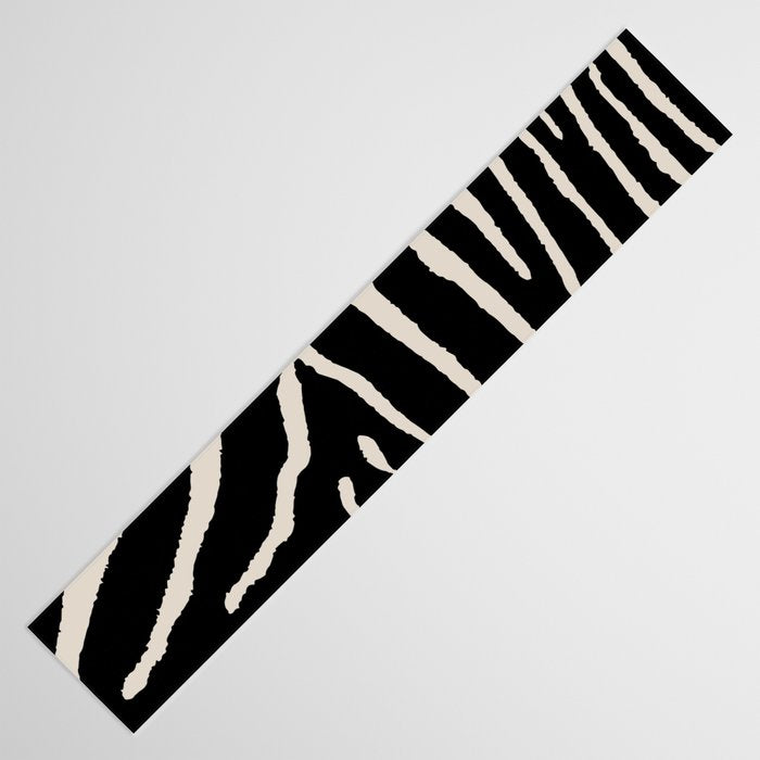 Zebra Wild Animal Print 237 Black and Linen White Table Runner Gallery Image 3