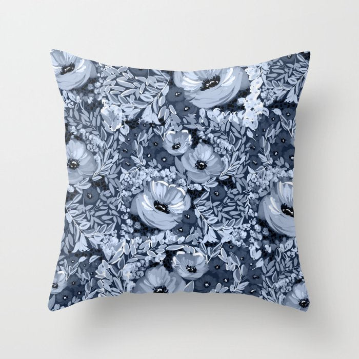 Midnight Blooms Throw Pillow Gallery Image 1