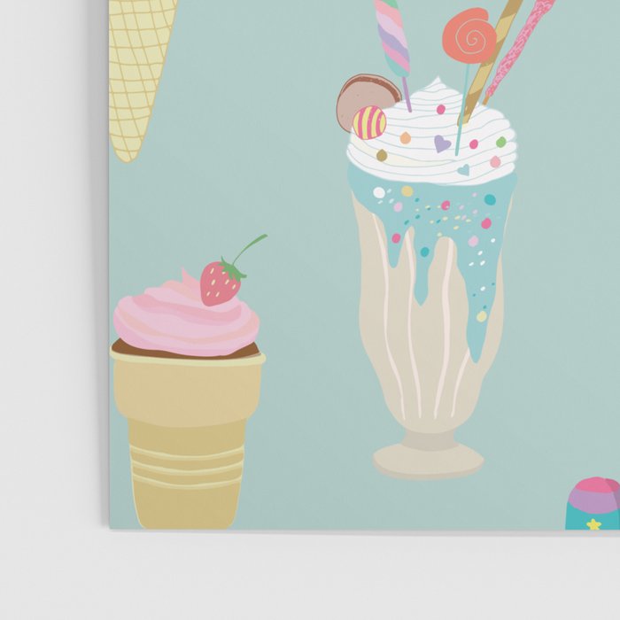 Vintage Ice Cream Pattern Poster Gallery Image 3