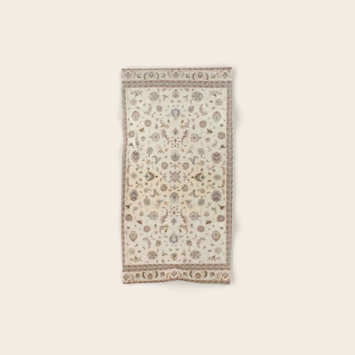 Antique Persian Delicate Ivory Cream  Bath Towel Gallery Image 1