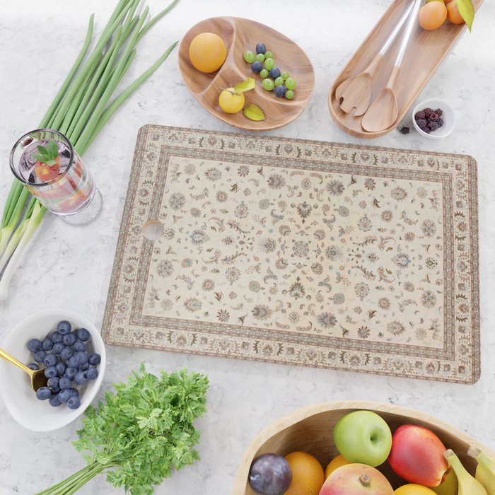 Antique Persian Delicate Ivory Cream  Cutting Board Gallery Image 2