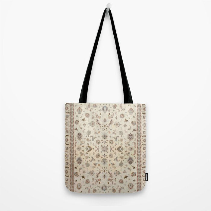 Antique Persian Delicate Ivory Cream  Tote Bag Gallery Image 2