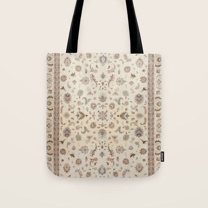 Antique Persian Delicate Ivory Cream  Tote Bag Gallery Image 1